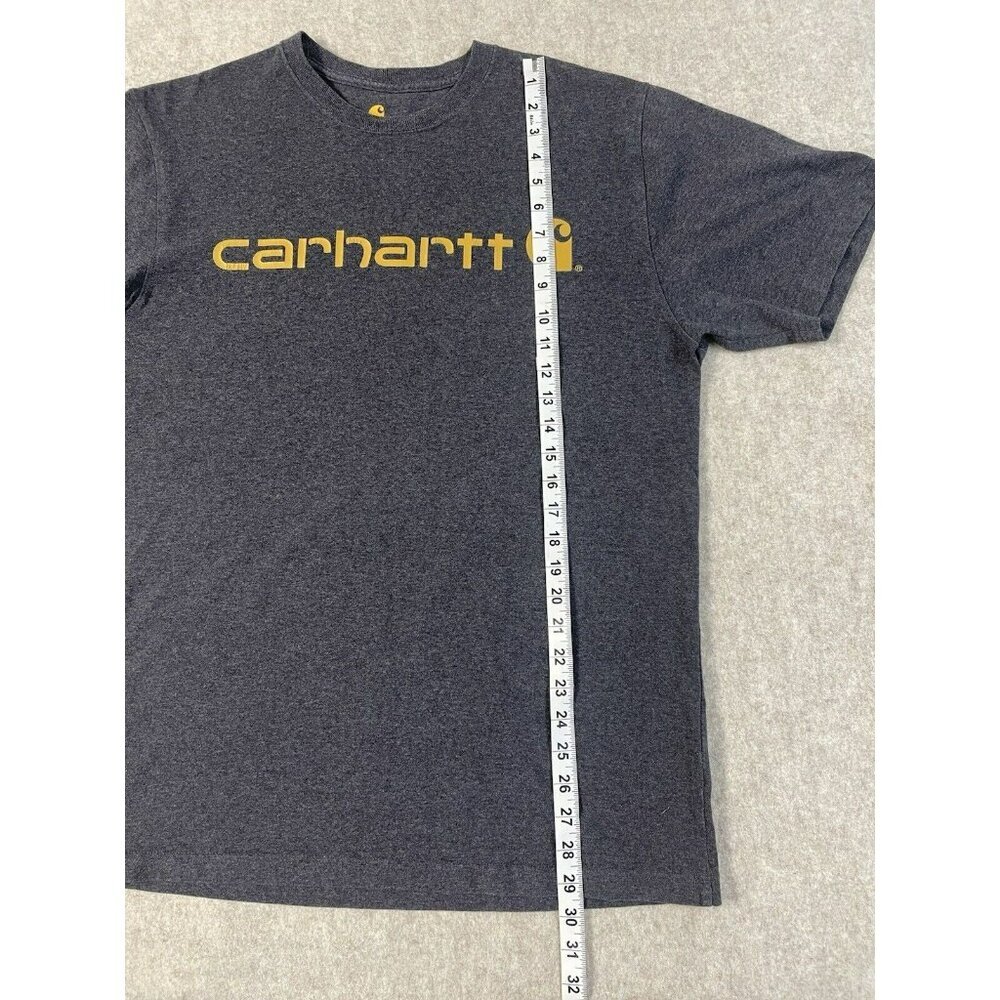 Carhartt Short Sleeve T Shirt Mens Medium Gray Original Fit Yellow Logo Casual - Picture 7 of 9